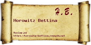 Horowitz Bettina névjegykártya